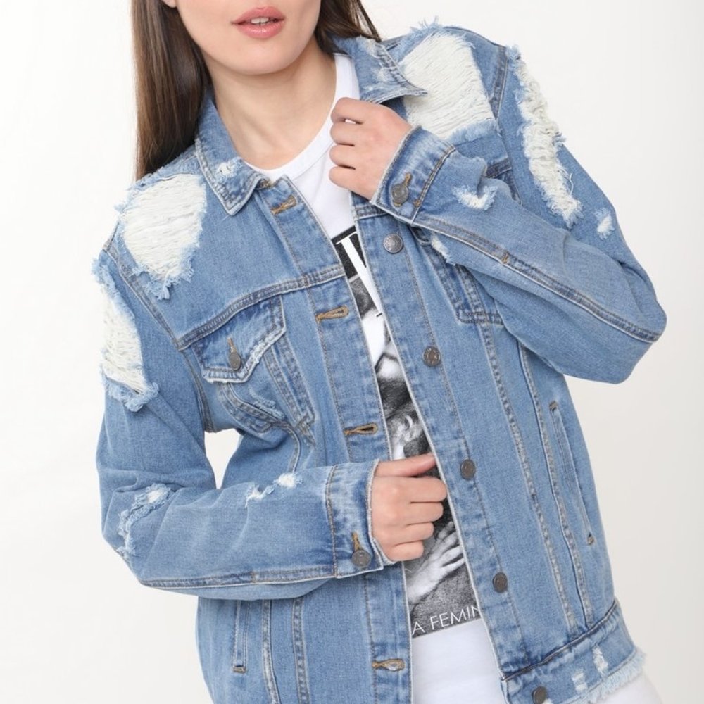 Distressed Denim Jacket - Picture 5 of 8